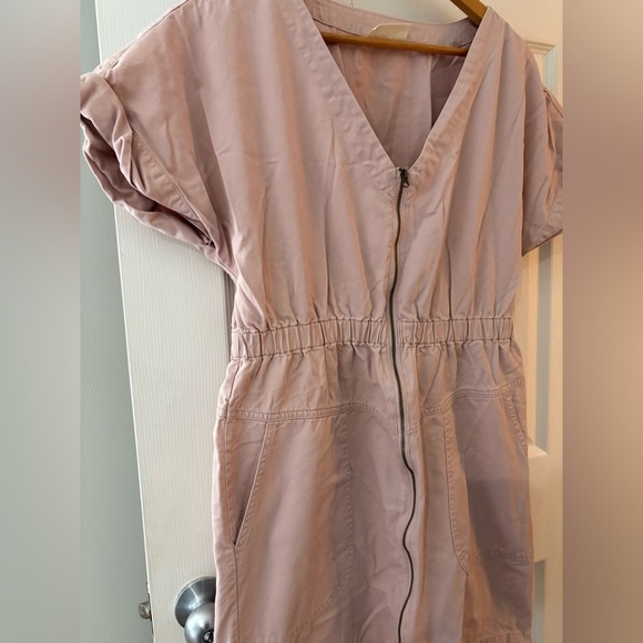 Universal Thread pink zipper front utility dress size medium denim - Picture 4 of 10